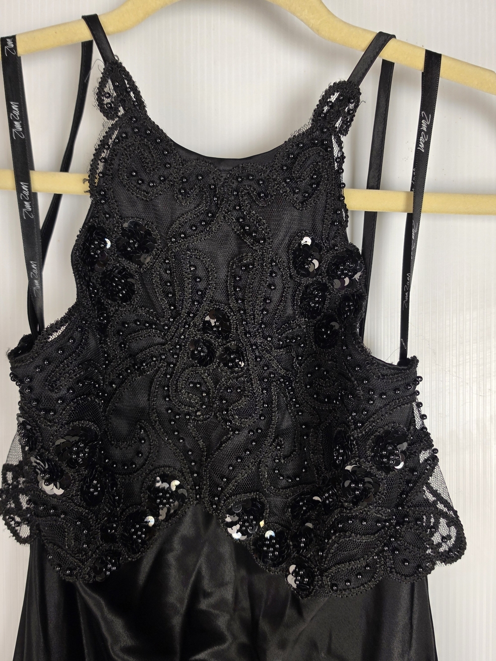 Parisian Works Black Beaded Sequin Halter Dress
